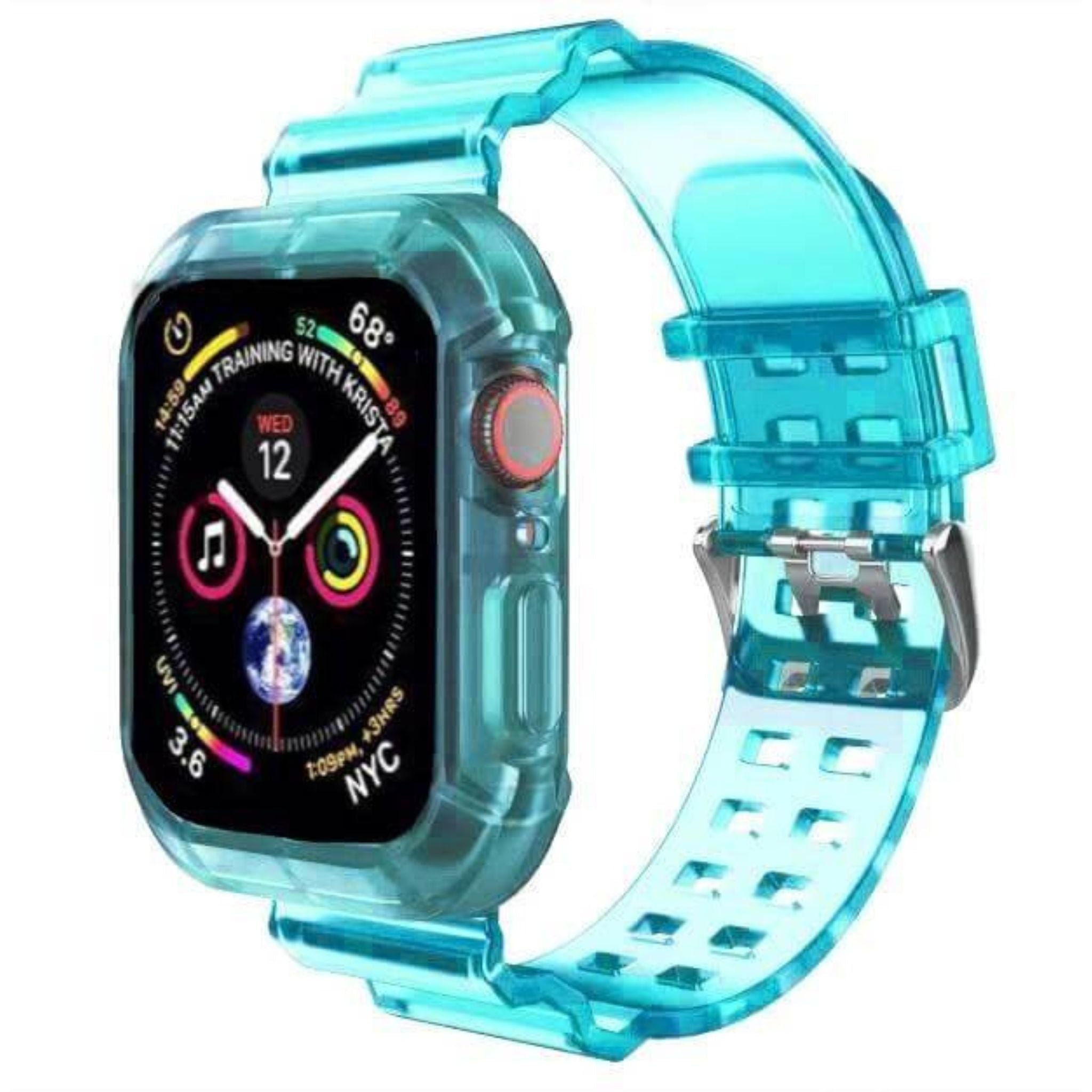 Retro Style Transparent Strap for Apple Watch®–Icy Blue