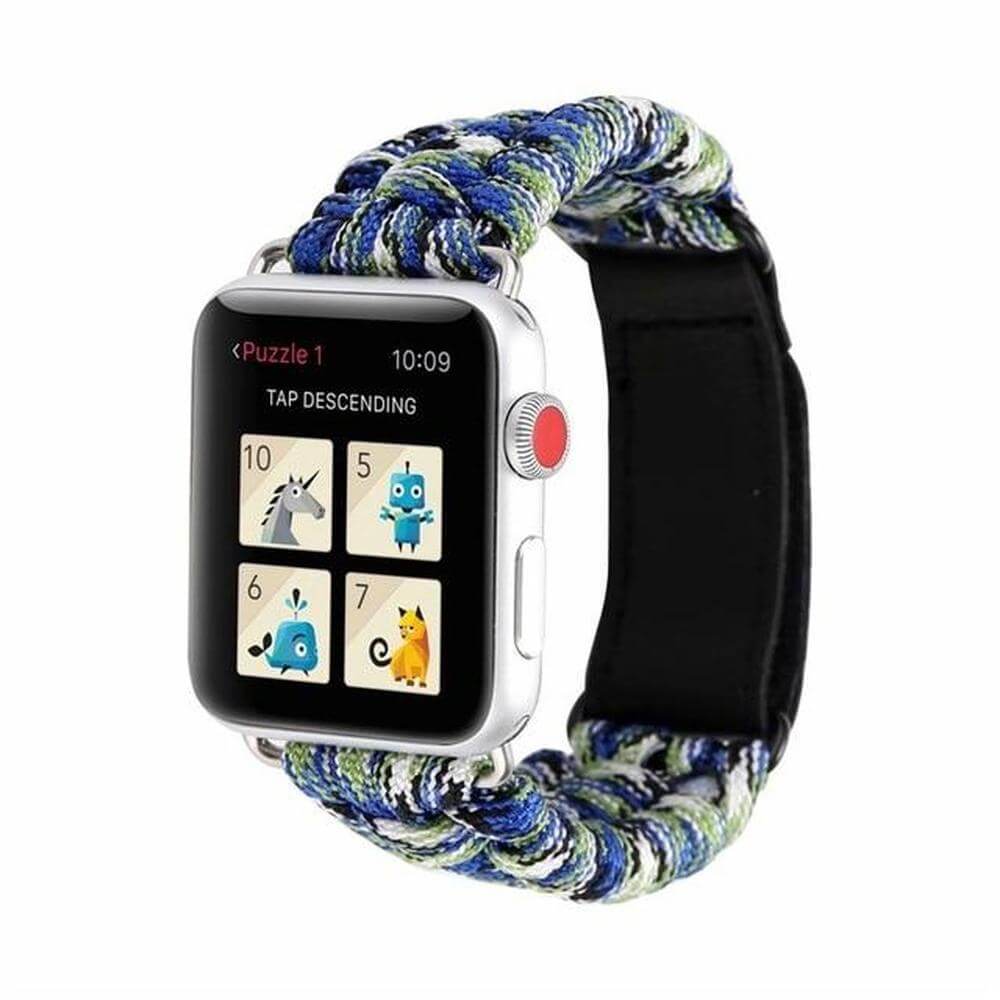 Paracord Survival Velcro Bracelet for Apple Watch-Nylon Band-800X