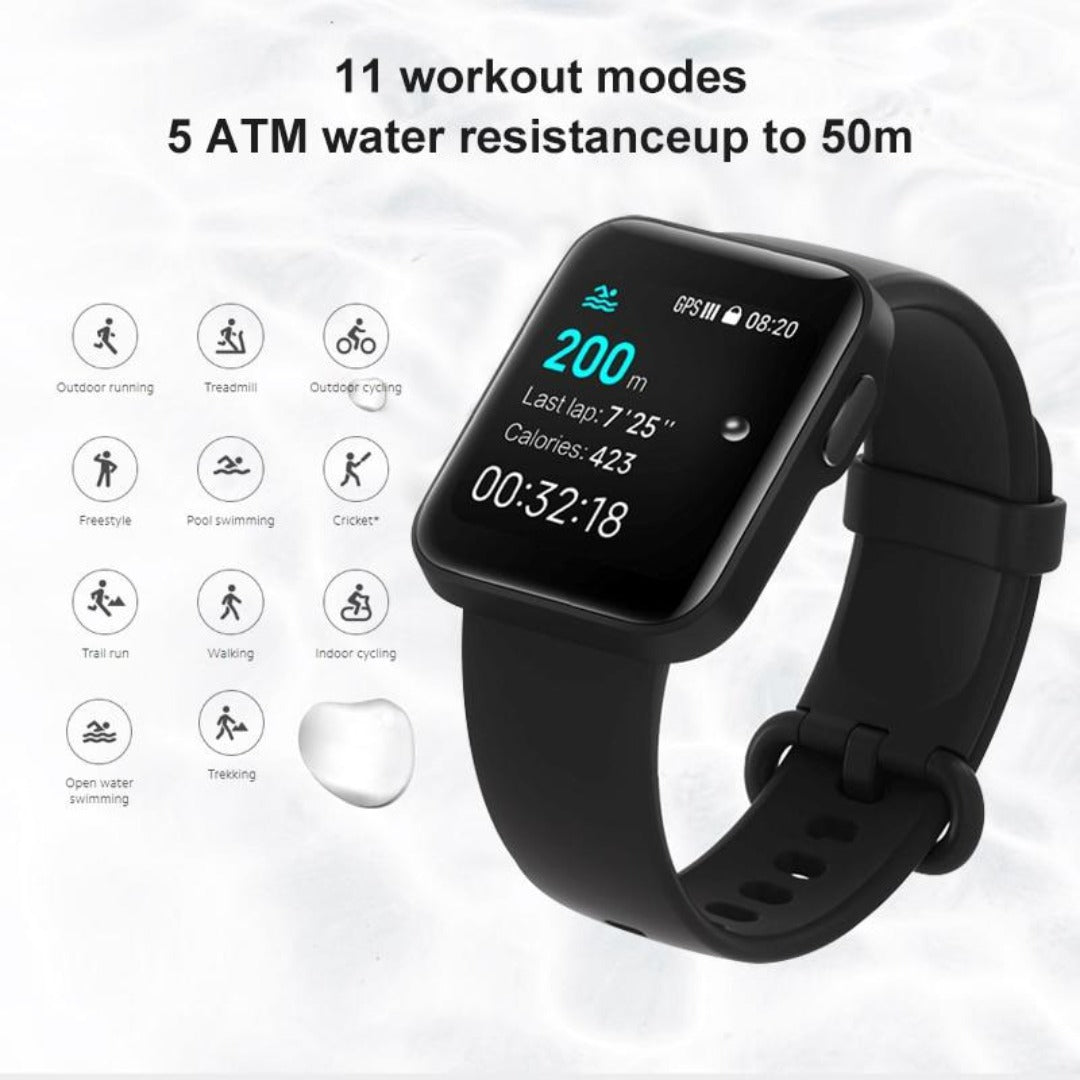 Xiaomi Mi Watch Lite - Smart watch, GPS, heart rate control, 11 training models (black)